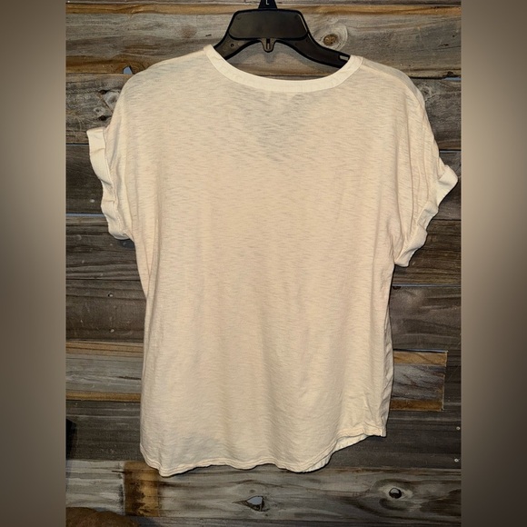 Lucky Brand Small Women’s Mixed Media Short Sleeve Cotton light Peach color - Picture 2 of 5